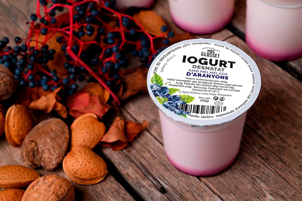 Iogurt natural desnatat d’aranyons, pack de 4 unitats